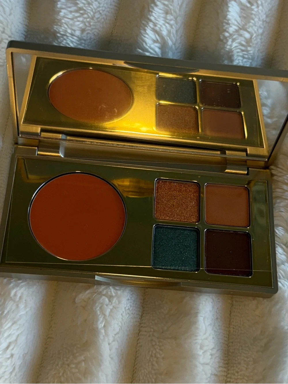 Stila Eyeshadow & Cream Blush Palette — Orange, Green, Bronze, Brown